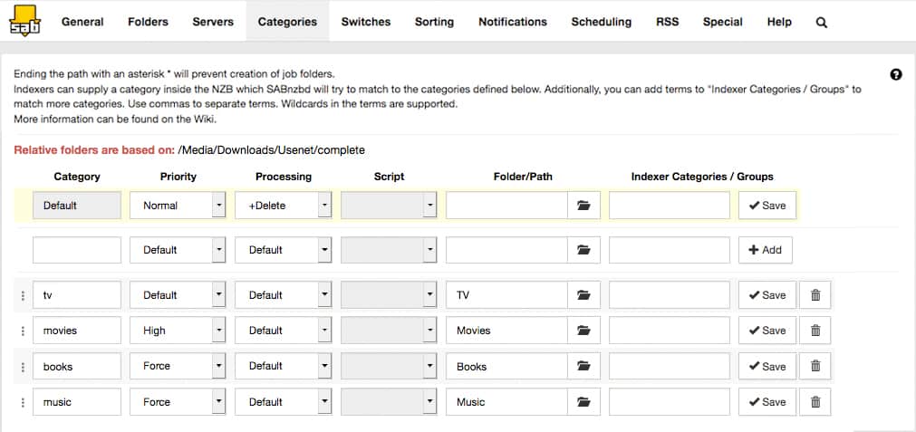 sonarr sabnzbd frontend