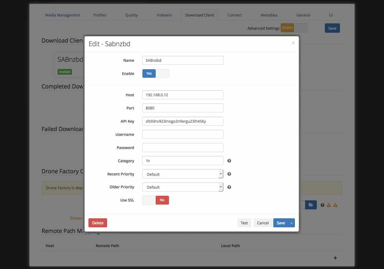 linux sonarr setup