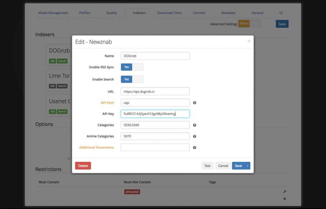 sonarr config file ubun